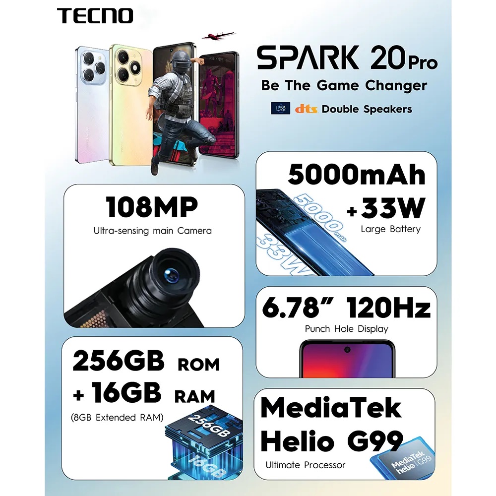 Smartphone Tecno Spark 20 Pro