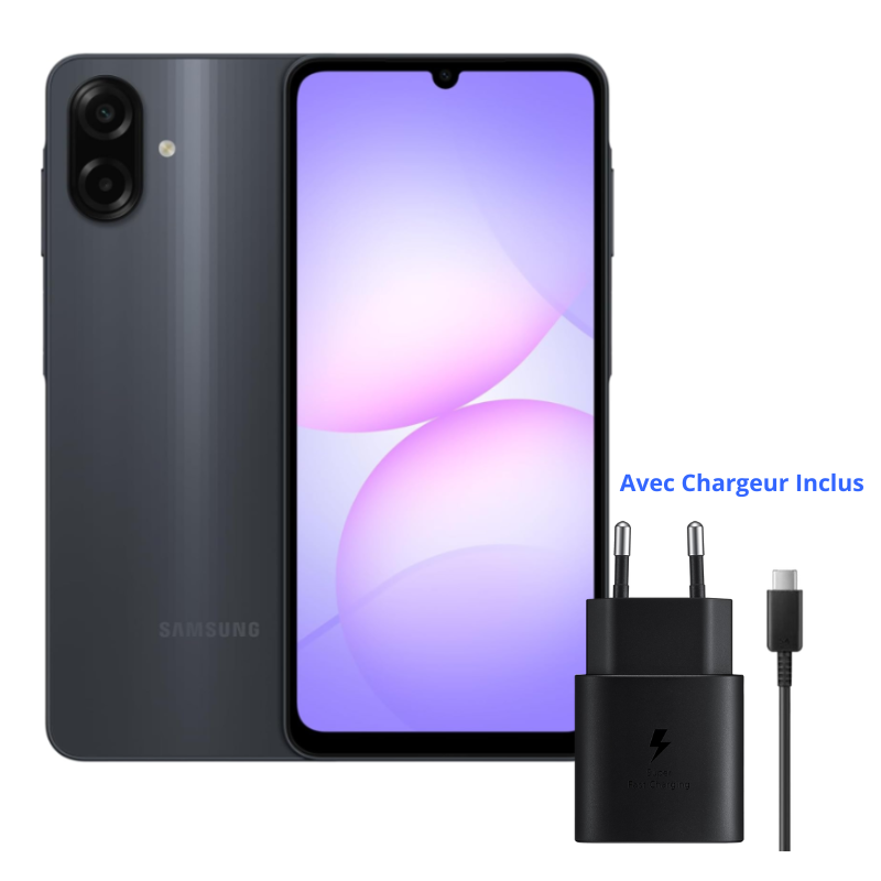 Smartphone Samsung Galaxy A07 4G 4Go 64Go avec chargeur