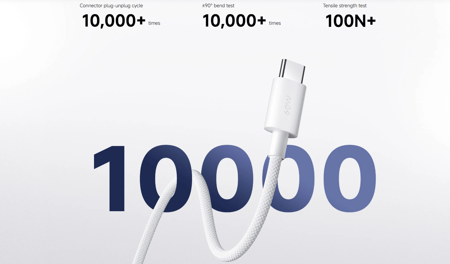 Cable Xiaomi 3A Braided USB-C USB-C 1m prix tunisie