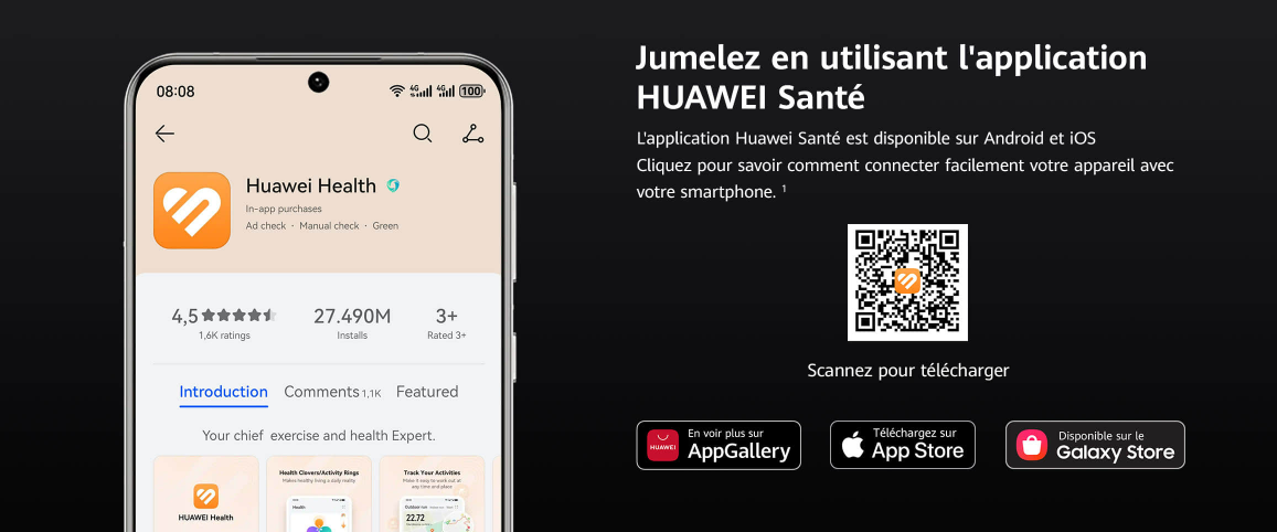 Huawei Band 10 fiche technique