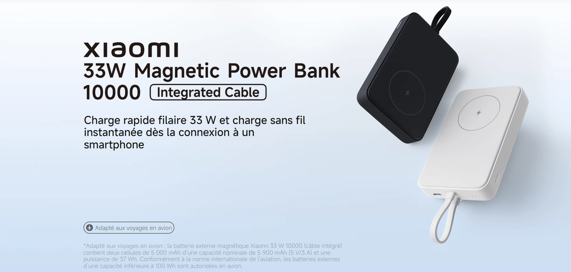 Xiaomi 33W Magnetic Power Bank 10000mAh (Integrated Cable)  fiche technique