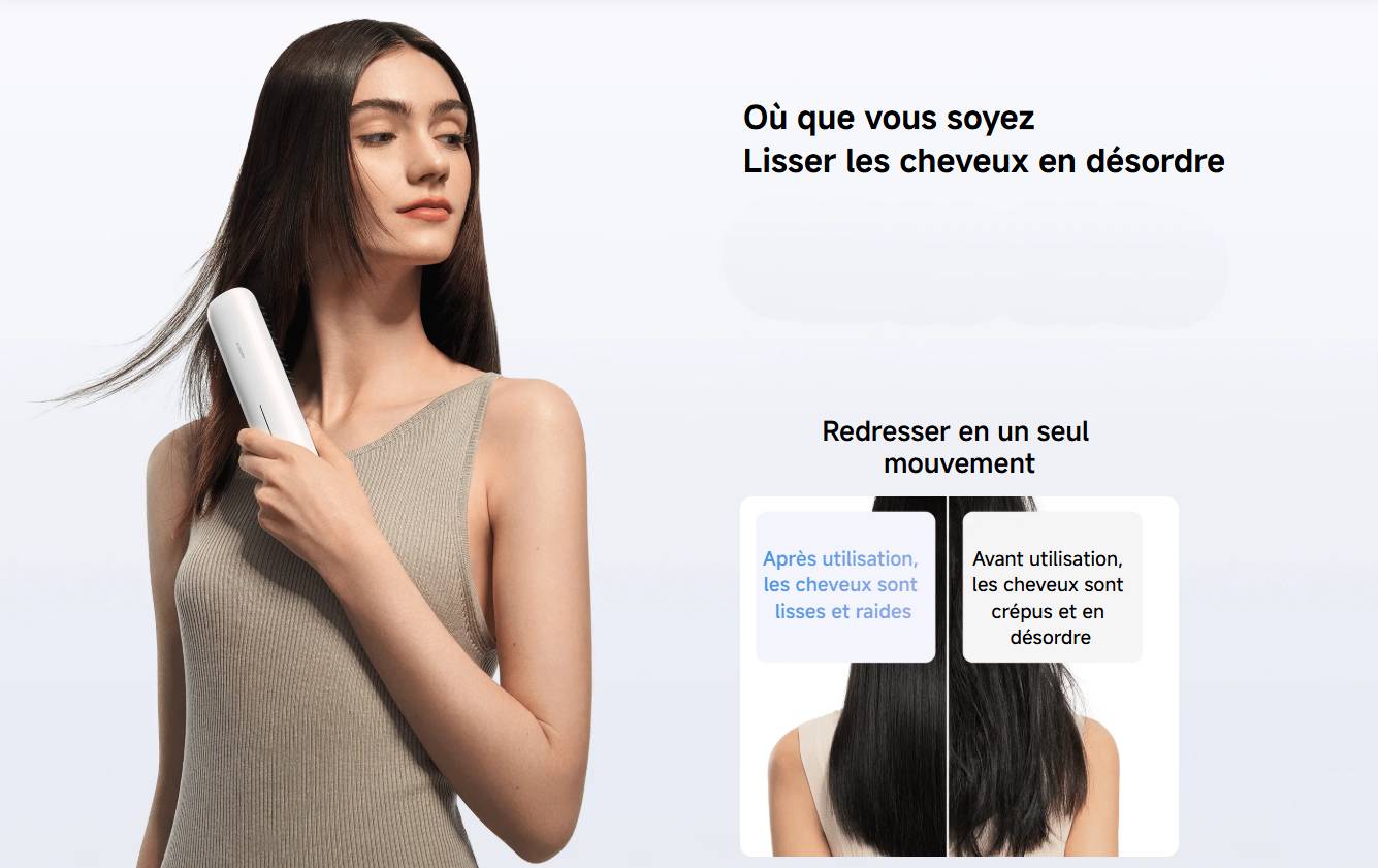 Xiaomi Cordless Hair Straightener Brush Brosse lissante sans fil prix tunisie