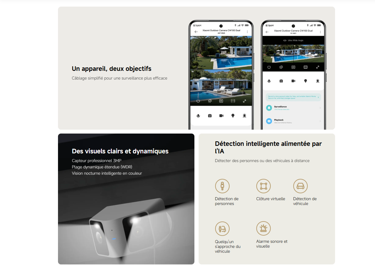 Xiaomi Outdoor Camera CW100 Dual prix tunisie